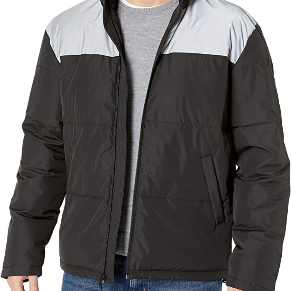 Kenneth cole men's iridescent Zip up puffer jacket